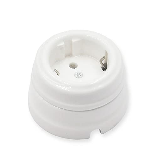 yaoqijie ヨーロッパのセラミックノブスイッチ屋外照明高周波セラミック壁ライトスイッチ EUソケット lasting (Color : 1 Hole Wood Base) 中間 画像