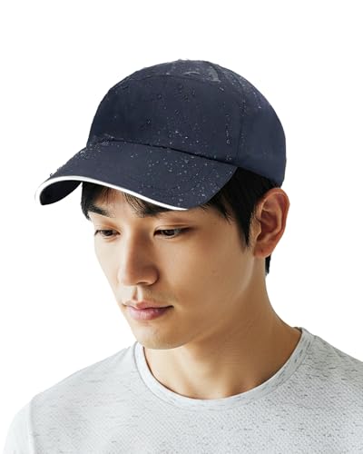 TeamOneDay 【防水/UVカット】 オールウェザースマートキャップ レインキャップ 帽子 男女兼用 深め 母の日 ギフトに最適 スポーツ ランニング 釣り 登山 アウトドア (ネイビー) 1枚目 画像