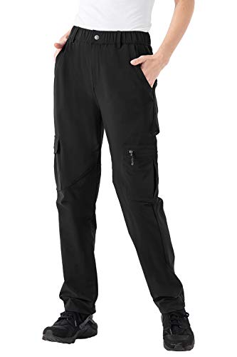 [Gopune] レディース トレッキングパンツ アウトドアパンツ 速乾ズボン 薄手 ボトムス 登山パンツ カーゴパンツ ハイキング 釣り 通気性 春秋夏用(01ブラック L) 1枚目 画像