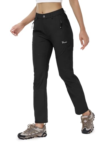 [Gopune] レディース アウトドア パンツ トレッキングパンツ 撥水 登山着 UVカット 作業ズボン ストレッチ 速乾 ハイキンパンツ ゴルフウェア 通気（01ブラック M） 画像1