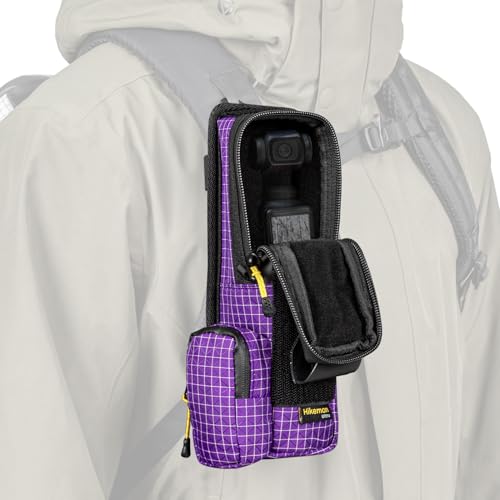 Osmo Pocket 3 用 バックパックマウント 収納ケース リュックにつける 登山 ショルダーマウント リュックに取り付け ショルダーポーチ 登山 保護ケース 高撥水加工 軽量 登山 旅行 外出 (パープル) 1枚目 画像