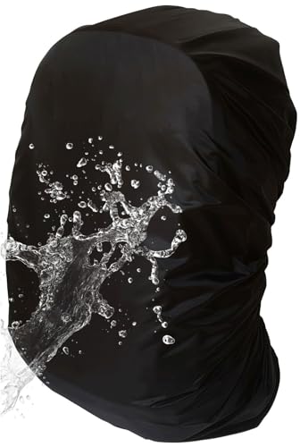 [BEACO] 【撥水王】超撥水で雨から守る リュックカバー 防水カバー レインバッグカバー レインバックカバー 登山用 軽量100g 収納袋 コンパクト 万博 (ブラック, M（25〜35L）) 画像1