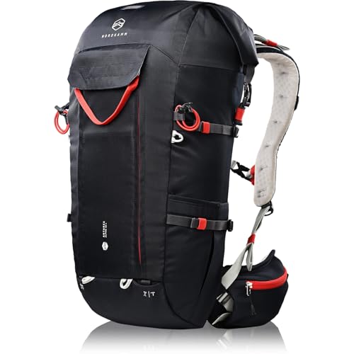 [NORDKAMM] ドイツで年間7000個販売 登山バックパック 40L レインカバー ヘルメットホルダー付き 防水 耐水圧3000mm 軽量 大容量 防災 災害用 旅行 アウトドア キャンプ ザック リュック バッグ (ネイビー) 画像1