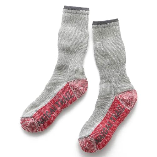[ナイガイ] メリノウール混 登山 ソックス 山登り トレッキング ソックス 靴下 クルー丈 パイル編み メンズ レディース 90301028 (23-25cm, 16.レッド) 画像1