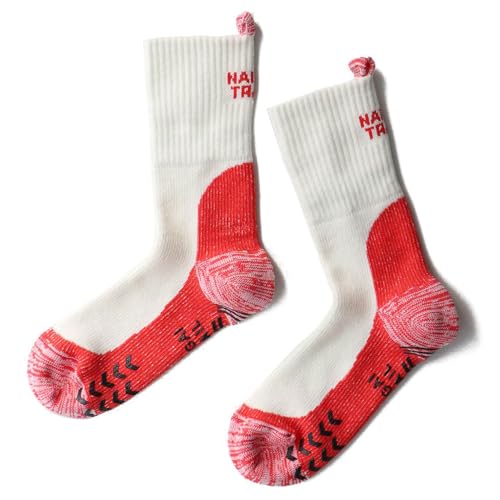 [ナイガイ] メリノウール混 登山 靴下 2重リブ 足口ループ付 足底滑り止め付き 総パイル クルー丈ソックス アウトドア メンズ＆レディース ソックス 靴下 男性 女性 プレゼント ギフト NAIGAITRAIL 90370007 (JP, 数字サイズ, 23.0 cm, 25.0 cm, 91.オフホワイト) 画像1