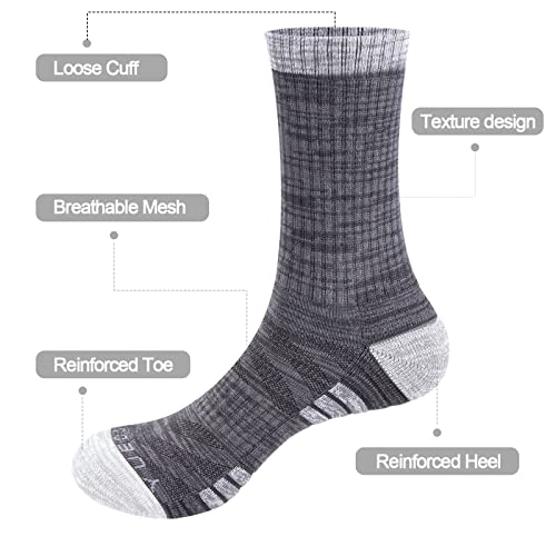 [YUEDGE] 靴下 メンズ 厚手 ソックス スポーツ 登山用 アウトドア トレッキング ウォーキング 抗菌消臭 吸汗速乾 5足セット 中間 画像