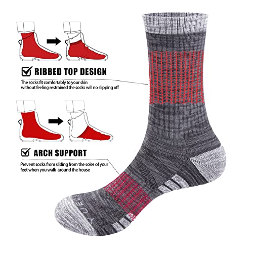 [YUEDGE] 靴下 メンズ 厚手 ソックス スポーツ 登山用 アウトドア トレッキング ウォーキング 抗菌消臭 吸汗速乾 5足セット 中間 画像