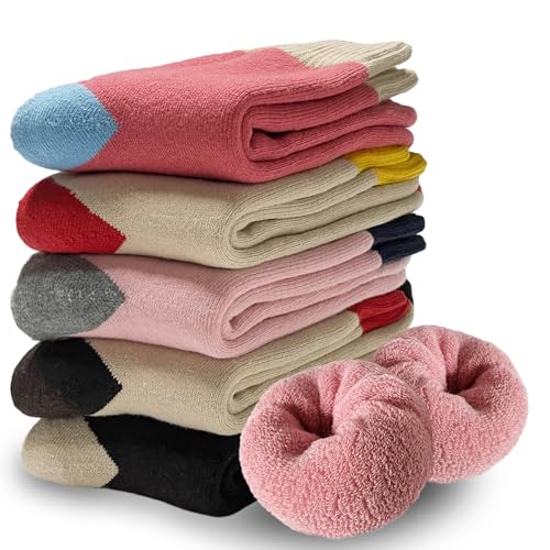 [MOSOTECH] 靴下 レディース 暖かい 冬 5足セット 厚手 防寒 厚手 あったか 吸汗消臭 耐久性 保温 登山 靴下 画像1