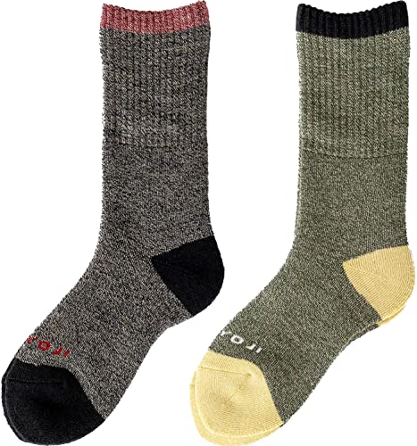 [千代治のくつ下] 本格トレッキングソックス(登山用靴下) レディース 2足組 22-24cm ブラック&オリーブ 日本製 画像1