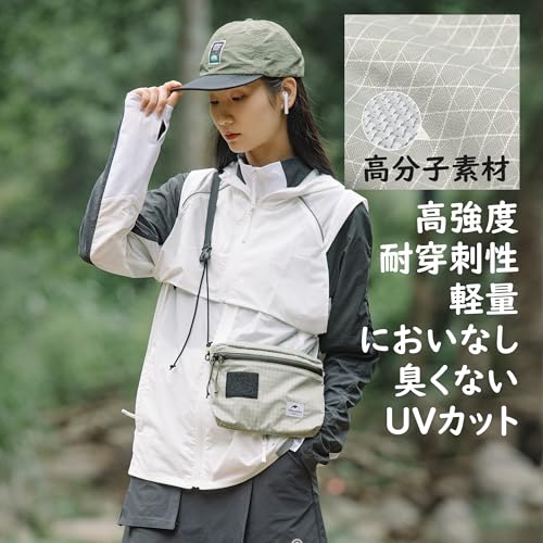 Naturehike サコッシュ 小さめ 3L大容量 軽量 高分子素材 耐摩耗性 耐久性 ショルダーバッグ 自由DIYマジックテープ メンズ レディース おしゃれ スマホポーチ 防水 ミニバッグ 登山 トラベル 肩掛け ハイキング 旅行 黒 アウトドア レジャー (オフホワイト) 最後 画像