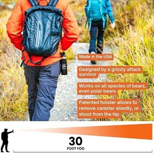 【Amazon.co.jp限定】 EPA認証済み 大型 9.2オンス UDAP 全熊種対応 熊撃退スプレー ベアースプレー ホルスター付き 正規輸入品 (アメリカ森林警備隊採用品)熊よけスプレー ツキノワグマ ヒグマ 野生動物 中間 画像