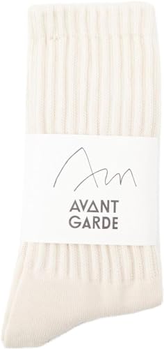 [AVANT GARDE] 靴下 レディース メンズ スポーツ ソックス 登山 ハイキング アウトドア [柔らか フィット感] 通気 中厚 高機能 ウォーキング 蒸れない 保温 吸汗速乾 クッション感 綿糸 編み目 秋冬 (JP, 22-28cm, カジュアルカラー, 3, ベージュ)【自由な素足感】 画像1