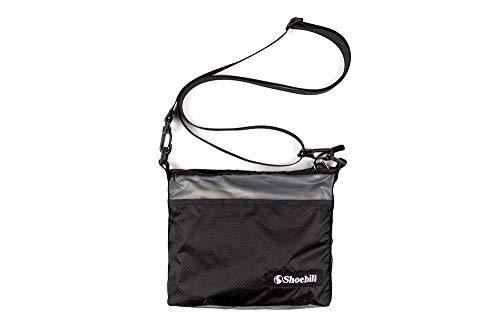 [Shoebill] サコッシュ バッグ ショルダーバッグ ナイロン 防水 小さめ おりたたみ 登山 アウトドア 軽量 (ブラックグレー) 画像1