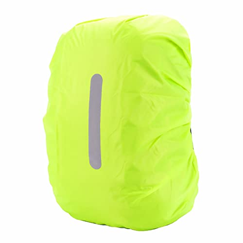 [Lavancia] リュックカバー レインカバー ザックカバー，軽量 防水カバー 5色 強力防 ，高輝度反射マーク 耐摩耗性 2倍以上の防水性 梅雨対策 ナイトセーフティアウトドア (蛍光グリーン) 画像1