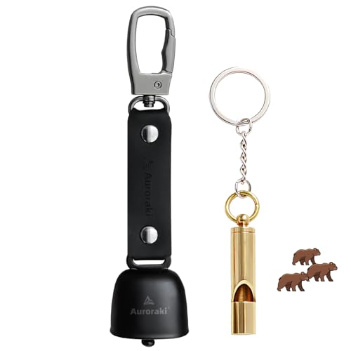 Auroraki 熊鈴 熊よけ鈴 消音機能付き クマよけ笛付き 小型 熊よけグッズ 軽量 熊よけベル 登山 トレッキング ハイキング 山歩き アウトドア用 ブラック 画像1