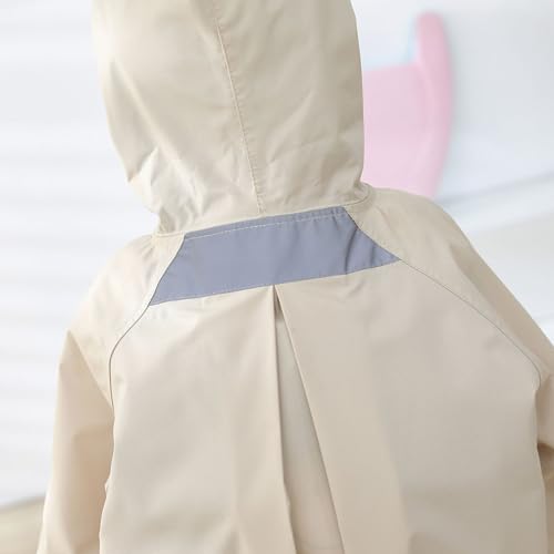 レインコート キッズ カッパ 子供 ランドセル 男の子 女の子 こども用レインコート レインポンチョ 子供 雨具 雨合羽 軽量 防水 速乾 夜間反射 ツバ 収納袋付き 薄型 レイングッズ 梅雨 豪雨 自転車 通園 通学 キャンプ アウトドア カーキ Mサイズ 最後 画像