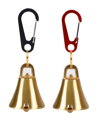 熊よけ鈴 真鍮製 熊鈴 消音機能付き 大音量 【プロ登山家推奨】熊避け鈴 熊よけベル 登山 鈴 トレッキング 山歩き ハイキング 防熊鈴 山用鈴 アウトドアベル 父の日 実用ギフト 防災用品 安全グッズ (Black-Red) 画像1
