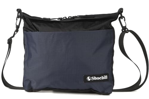 [Shoebill] サコッシュ バッグ ショルダーバッグ ナイロン 防水 登山 アウトドア 軽量 (ネイビーブラック) 画像1