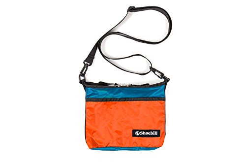 [Shoebill] サコッシュ バッグ ショルダーバッグ ナイロン 防水 小さめ おりたたみ 登山 アウトドア 軽量(オレンジグリーン) 画像1