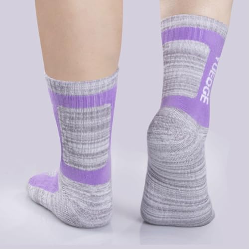 [YUEDGE] 靴下 レディース 登山 アウトドアウエア スポーツ トレッキング ハイキング ウォーキング用ソックス 高級綿 通気吸汗 抗菌防臭 3足セット 21-25cm 中間 画像