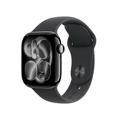 Apple Watch Series 11(GPSモデル)- 42mmジェットブラックアルミニウムケースとブラックスポーツバンド - S/M 画像1