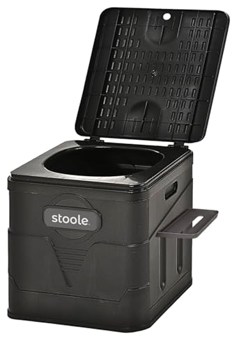 スツーレ 【防災グッズ大賞2025】 簡易トイレ 災害用トイレ ポータブルトイレ 防災 アウトドア 非常用 折りたたみ 携帯 stoole (ブラック, Mサイズ (排便袋&凝固剤付き)) 1枚目 画像