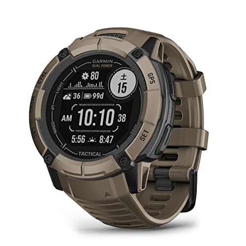ガーミン(GARMIN) Instinct 2X Dual Power Tactical Edition Coyote Tan タフネスGPSスマートウォッチ Suica対応 防水 防塵 耐熱 ストレス値 心拍数 登山【日本正規品】 画像1