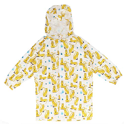 sy7005 キッズレインコート XL120-130cm) ホワイトxチーター 1枚目 画像