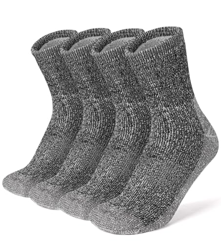 [HASOME] 靴下 メンズ ウール 厚手 冬用 【極暖・極厚手・毛玉出来にくい】 ウールソックス 登山用靴下 防寒 温かい靴下 裏起毛 吸汗 消臭 室内 アウトドア スキー 登山 キャンプ スポーツソックス 2足セット (XL(27~29cm), ダークグレー) 画像1