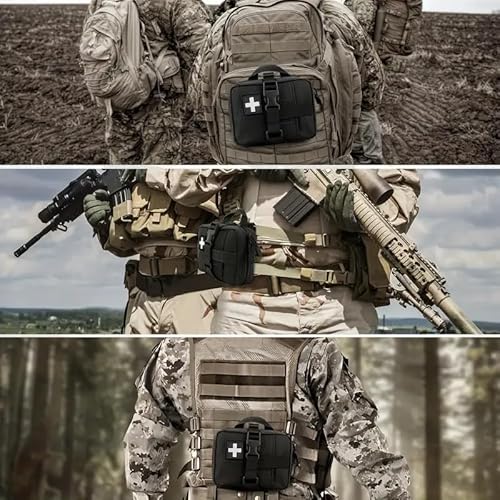 [THREE RABBITS]救急キット メディカルポーチ アウトドア ハイキング、ハンティング、旅行用 サバイバルゲーム 耐摩耗性素材 モーリースタイル ファスナーストラップ (グリーン) 最後 画像