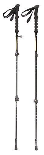 キャプテンスタッグ(CAPTAIN STAG) トレッキングポール トレッキングステッキ 2本組 ベントグリップ 3段クイックロック式 ブラック FEEL BOSCO CSI-001 UM-2300 画像1