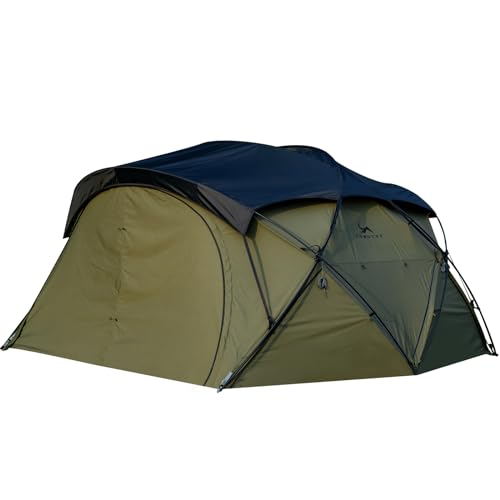 TOMOUNT シェルターテント TCテントドームテント アルミポール 2~3人用 自立式 ポリコットンテント【TPUドア + メッシュドア】煙突穴付き 多機能 キャノピー 4シーズン適用 簡単設営 アウトドア MOON-TC 1枚目 画像