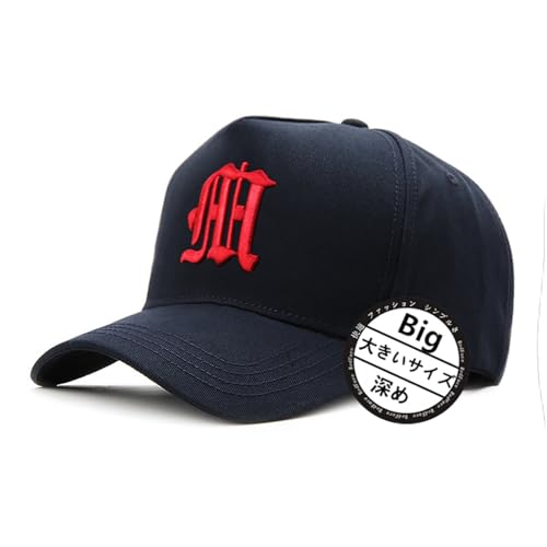 [Odejaa] キャップ メンズ レディース 大きいサイズ 帽子 コットン 深め 紫外線対策 日よけ 型崩れない 無地 シンプル 人気 おしゃれ かっこいい 野球帽 登山・釣り・アウトドアなどに 調整可能 男女兼用 (XL-XLL, 青-赤) 画像1