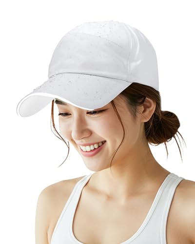 TeamOneDay 【防水/UVカット】 オールウェザースマートキャップ レインキャップ 帽子 男女兼用 深め 母の日 ギフトに最適 スポーツ ランニング 釣り 登山 アウトドア (ホワイト) 画像1