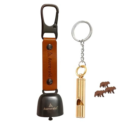 Auroraki 熊鈴 熊よけ鈴 クマよけ笛付き 小型 熊よけグッズ 熊対策 軽量 熊よけベル ワンタッチ消音機能付き 登山 トレッキング ハイキング 山歩き アウトドア用 1枚目 画像
