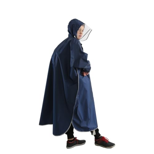 子供 レインコート カッパ ランドセル対応 男の子 キッズ レインポンチョ こども用 レインウェア 女の子 雨具 子供合羽 軽量 防水 速乾 大きいツバ 夜間反射 収納袋付き 雨ポンチョ 梅雨 豪雨 自転車 通園 通学 キャンプ アウトドア ネイビー Lサイズ 最後 画像