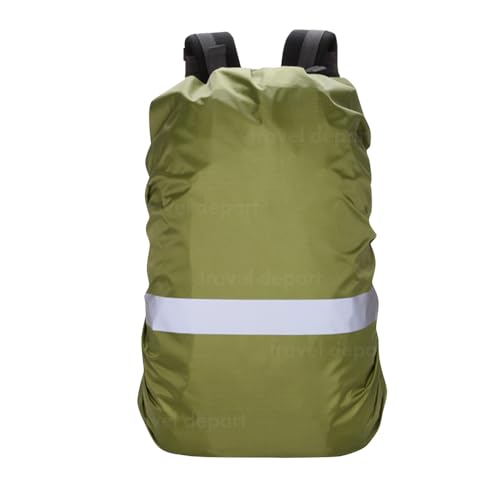 [トラベルデパート] リュックカバー 防水 レインカバー 雨よけ ザックカバー 6色 6サイズ(20-90L) 反射テープ ずれない十字ベルト 落下防止 撥水 収納袋付 XL カーキ 画像1