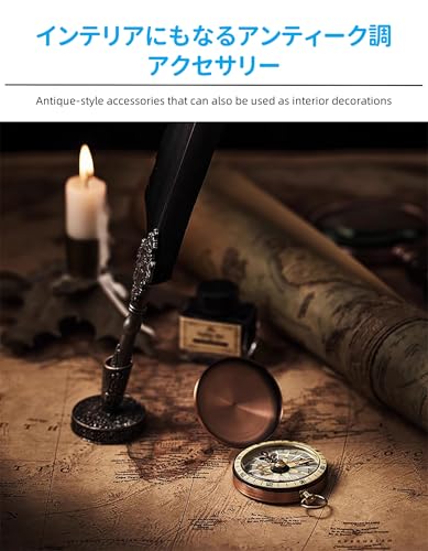 AirAkl 方位磁石レトロメタル銅ガイドギズモミニオリエンテーリングコンパス軽量小型 持ち運び コンパス 登山 ハイキング オリエンテーリング 中間 画像