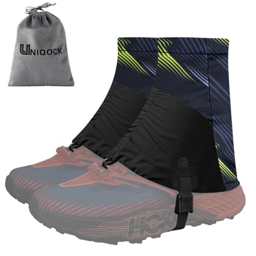 UNIQOCK ゲイター 登山用ゲイター 防水 通気 調整可能 軽量 ショートゲイター 泥除け 砂よけ 雨雪悪天候対策 男女兼用 収納袋付き キャンプ/釣り/ハイキング/登山に適しています (グリーン) 1枚目 画像