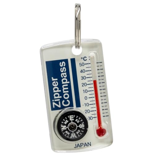 MIZAR-TEC(ミザールテック) 方位磁石 プレートコンパス 温度計 付き 小型 ホワイト 日本製 NO15A 1枚目 画像