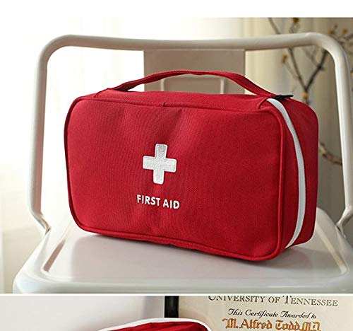 First Aid Bag - First Aid Kit Bag Empty for Home Outdoor Travel Camping Hiking, Mini Empty Medical Storage Bag Portable Pouch (Red) 中間 画像