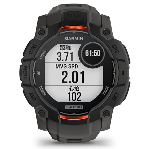 ガーミン(GARMIN) Instinct 3 50mmサイズ Dual Power Black Bezel with Charcoal Band 010-02935-30 【ランニング・ゴルフ・登山・サイクリング等30種類以上対応】【Android/iOS対応】【Suica機能搭載】【ビジネスシーンもOK】【日本正規品】 最後 画像