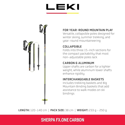 レキ(LEKI) アウトドア 登山 トレッキング シェルバ FX.ONE カーボン 1300482 ブラック 120cm 最後 画像