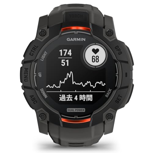 ガーミン(GARMIN) Instinct 3 50mmサイズ Dual Power Black Bezel with Charcoal Band 010-02935-30 【ランニング・ゴルフ・登山・サイクリング等30種類以上対応】【Android/iOS対応】【Suica機能搭載】【ビジネスシーンもOK】【日本正規品】 中間 画像