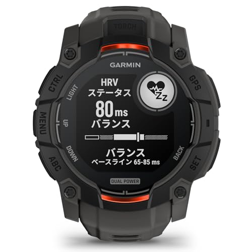ガーミン(GARMIN) Instinct 3 50mmサイズ Dual Power Black Bezel with Charcoal Band 010-02935-30 【ランニング・ゴルフ・登山・サイクリング等30種類以上対応】【Android/iOS対応】【Suica機能搭載】【ビジネスシーンもOK】【日本正規品】 中間 画像