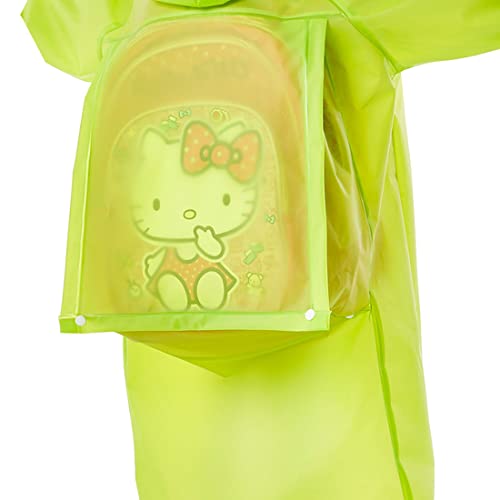 キッズレインコート 子供 ランドセル対応 男の子 女の子 ボーイズレインウェア 雨具 雨合羽 EVAエコ素材 防水 撥水 軽量 ツバ付き レイングッズ アウトドア 入学用 グリーン Sサイズ 中間 画像