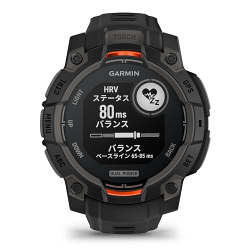 ガーミン(GARMIN) Instinct 3 45mmサイズ Dual Power Black Bezel with Black Band 010-02934-30 【ランニング・ゴルフ・登山・サイクリング等30種類以上対応】【Android/iOS対応】【Suica機能搭載】【ビジネスシーンもOK】【日本正規品】 中間 画像