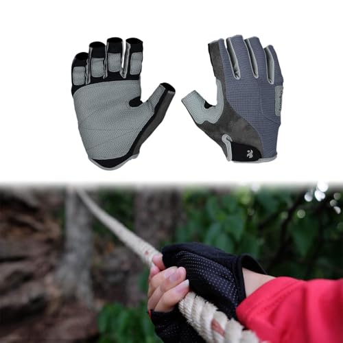 KLKCMS 登山用グローブ、サイクリング用グローブ、セーリング用グローブ、マウンテンロードバイク用ワークアウト用グローブ, Gray L 中間 画像