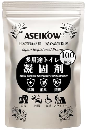 ASEIKOW® トイレ凝固剤 10年保存 簡易トイレ凝固剤 500g 100回分 防災 アウトドア 介護 小分け 携帯便利 凝固剤 トイレ 凝固剤のみ (100回分(500g)) 画像1