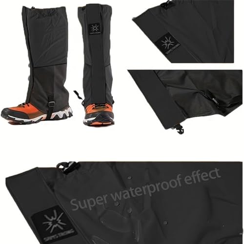 UNIQOCK 登山用ゲイター 防水 通気 ロングゲイター スパッツ レッグカバー 超軽量 コンパクト 撥水 泥除け 砂よけ 蚊避け 高耐久性 耐摩耗性 通気 アウトドア 雪山 メンズ レーディス 雨雪悪天候対策 男女兼用 装着簡単 収納袋付き-グリーン 最後 画像
